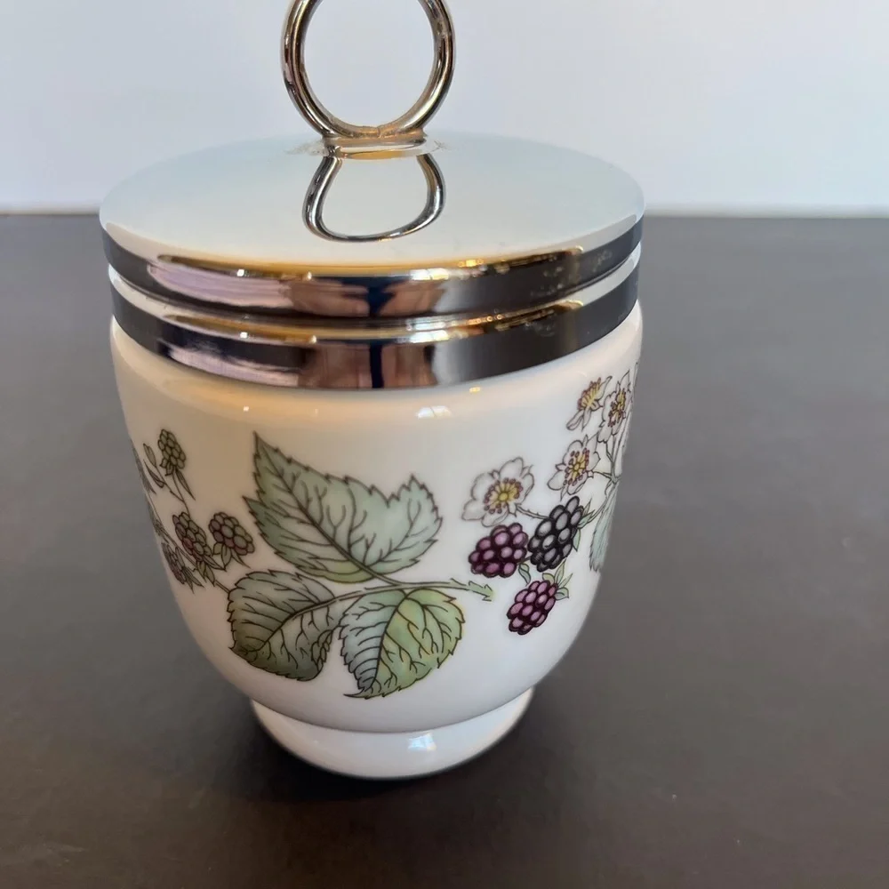 Royal Worcester Large Double Egg Coddler with timeless Blackberry Pattern